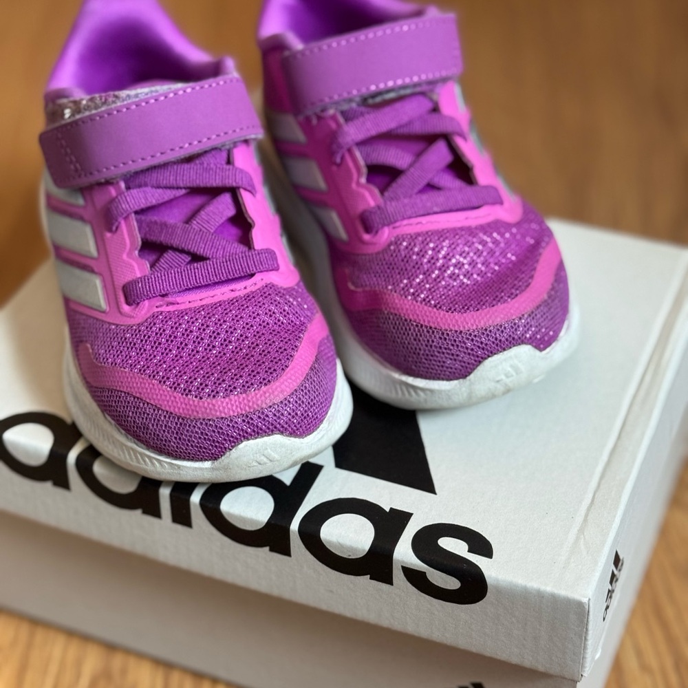 Adidas Kids' Sneakers in Vibrant Purple and White